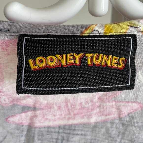 Looney Tunes Scrubs Top V-Neck Short Sleeve Flannel Cotton Gray Women’s Small - Picture 9 of 16
